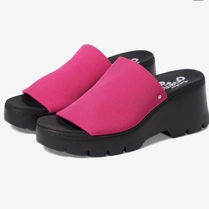 Dr. Scholl's Check Doubts Sandal, pink platform